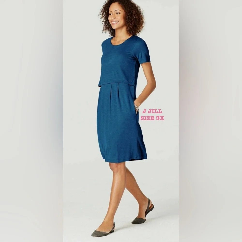 J. Jill NWT Knit Dress Seaside Size 3X - Picture 1 of 8